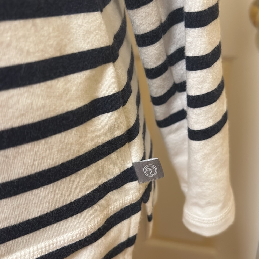 Talbots Soft White Striped Pullover - Picture 3 of 5